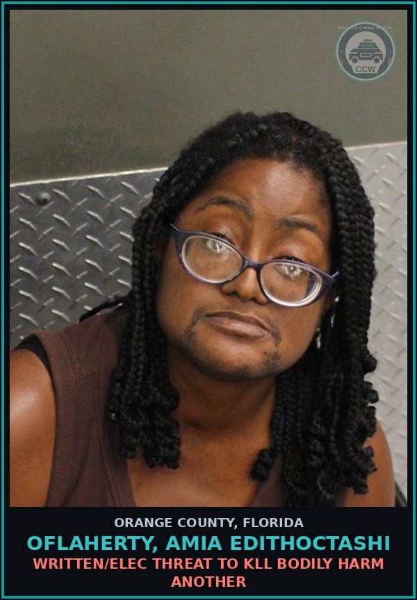 Booking mugshot of OFLAHERTY, AMIA EDITHOCTASHI in Orange County