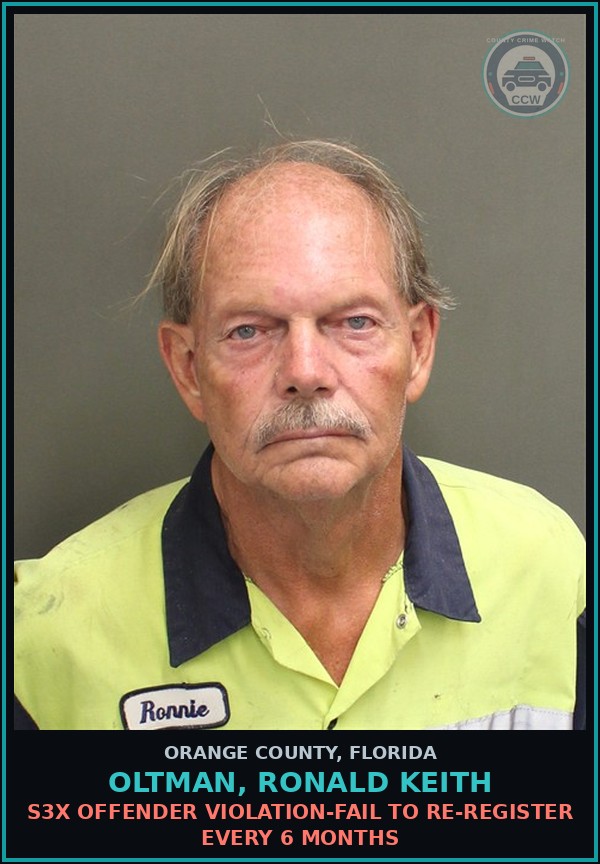Booking mugshot of OLTMAN, RONALD KEITH in Orange County