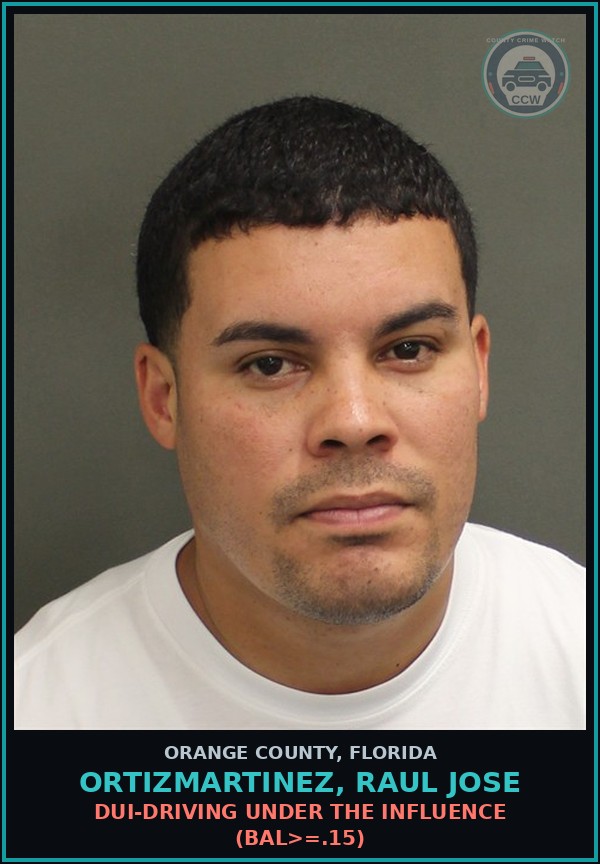 Booking mugshot of ORTIZMARTINEZ, RAUL JOSE in Orange County