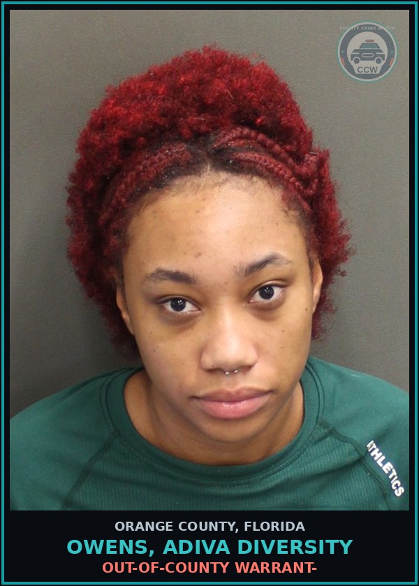 Booking mugshot of OWENS, ADIVA DIVERSITY in Orange County
