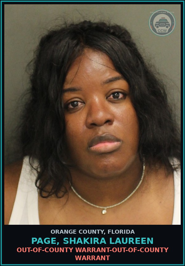 Booking mugshot of PAGE, SHAKIRA LAUREEN in Orange County
