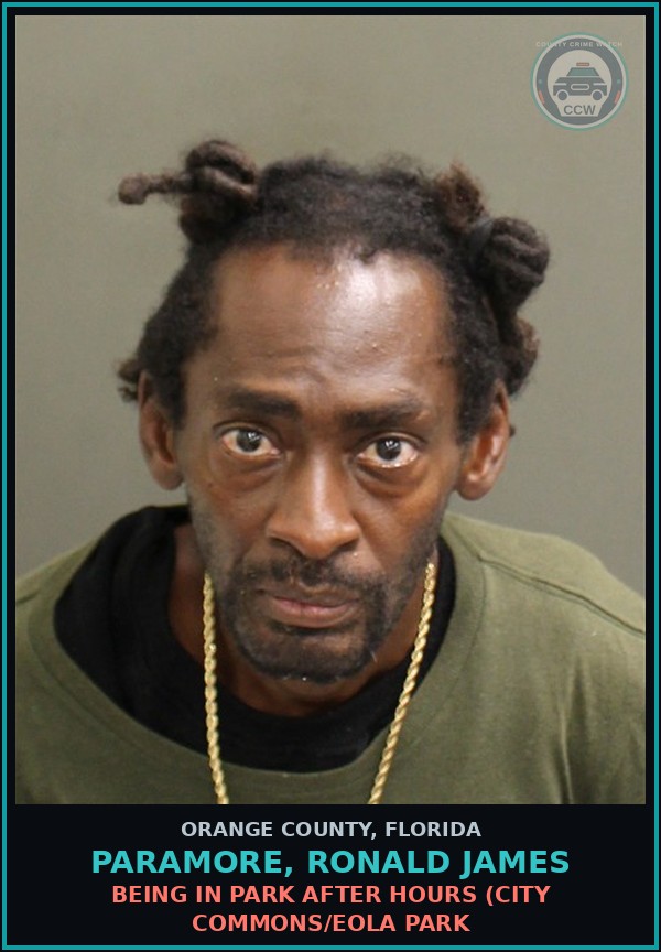 Booking mugshot of PARAMORE, RONALD JAMES in Orange County
