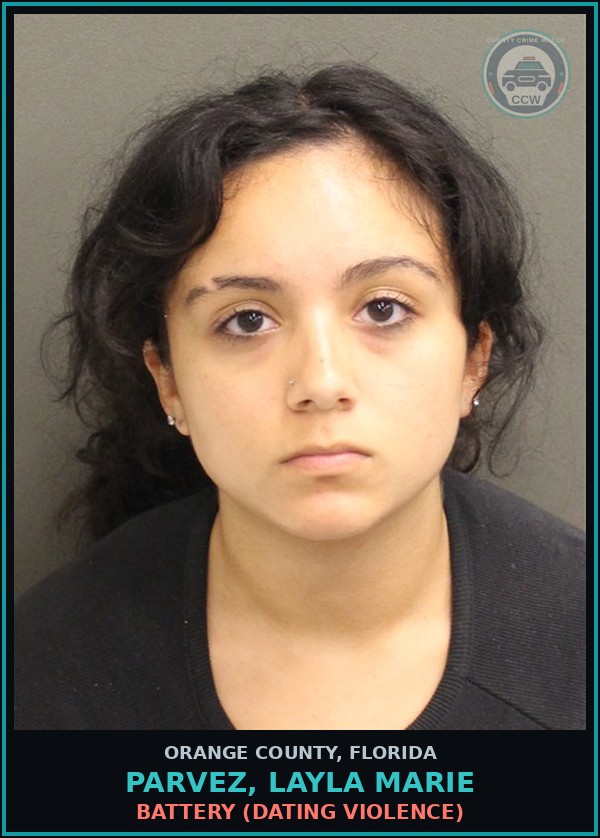 Booking mugshot of PARVEZ, LAYLA MARIE in Orange County