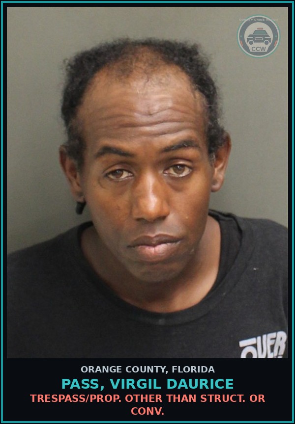 Booking mugshot of PASS, VIRGIL DAURICE in Orange County