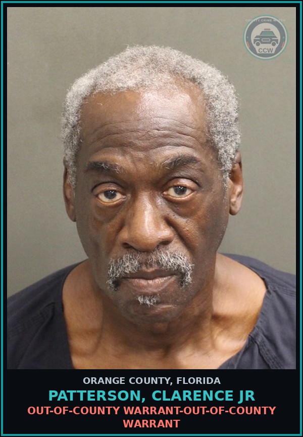 Booking mugshot of PATTERSON, CLARENCE JR in Orange County