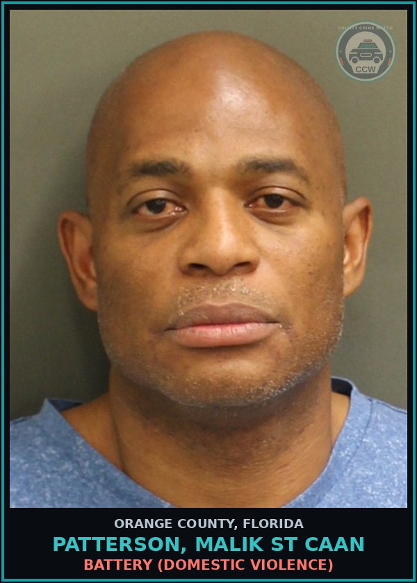Booking mugshot of PATTERSON, MALIK ST CAAN in Orange County