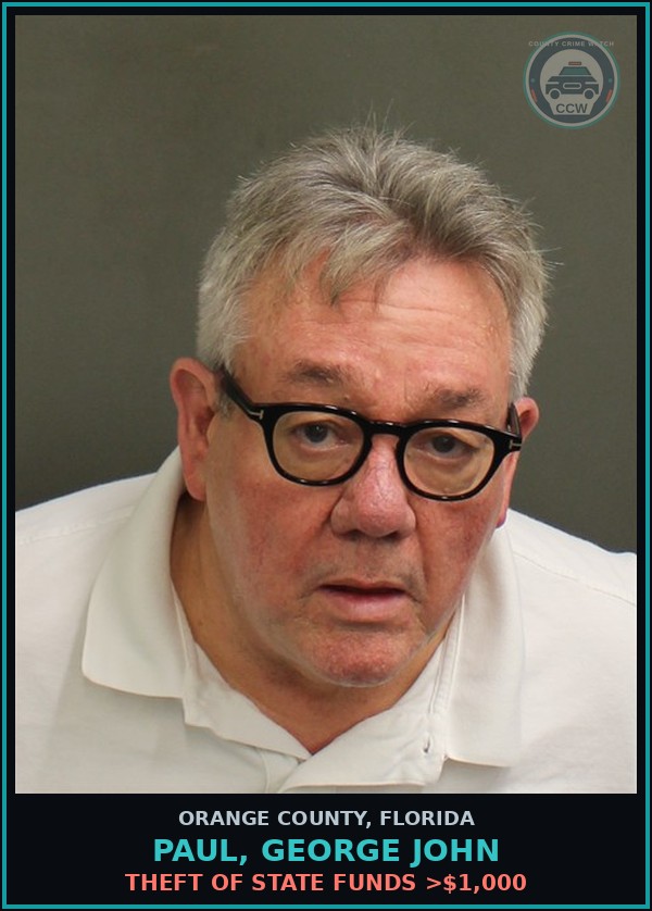 Booking mugshot of PAUL, GEORGE JOHN in Orange County