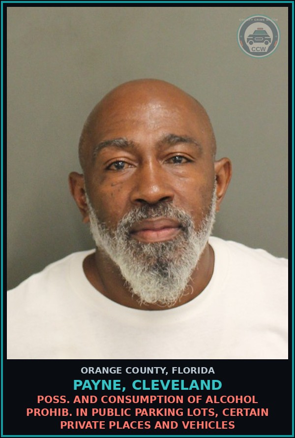 Booking mugshot of PAYNE, CLEVELAND in Orange County