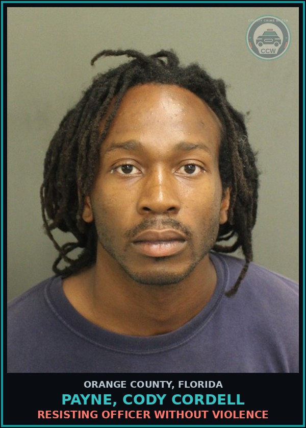 Booking mugshot of PAYNE, CODY CORDELL in Orange County