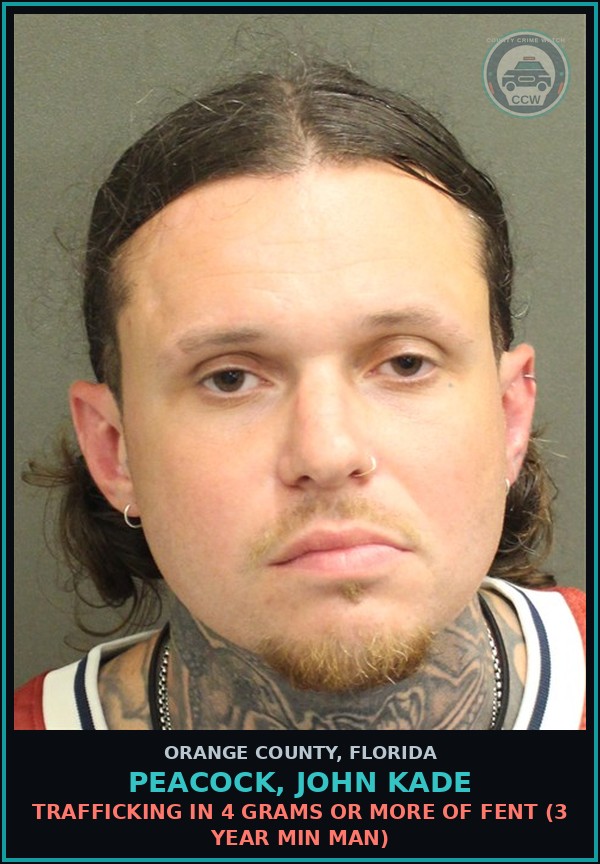 Booking mugshot of PEACOCK, JOHN KADE in Orange County