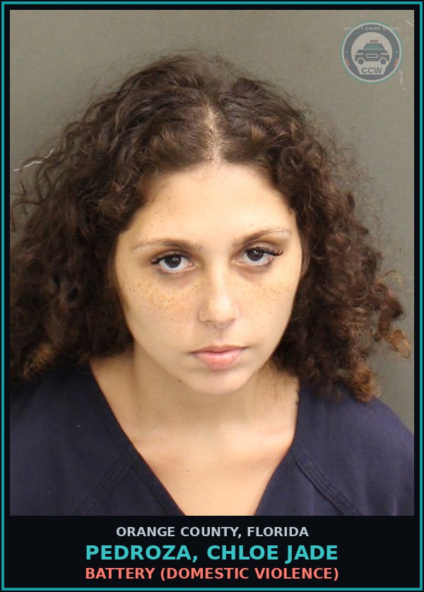 Booking mugshot of PEDROZA, CHLOE JADE in Orange County