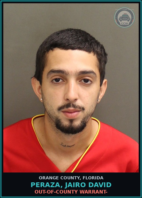 Booking mugshot of PERAZA, JAIRO DAVID in Orange County