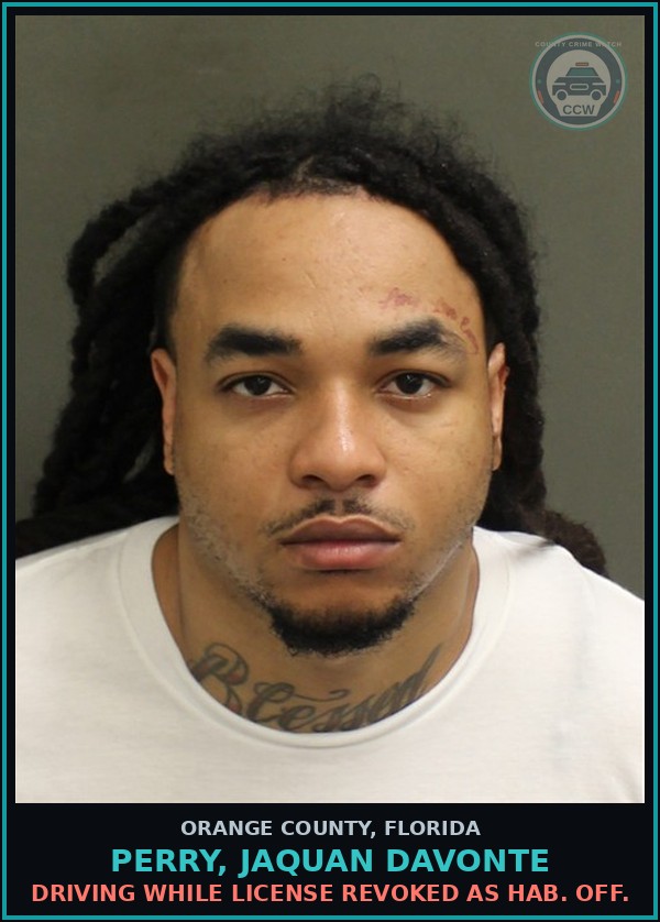 Booking mugshot of PERRY, JAQUAN DAVONTE in Orange County