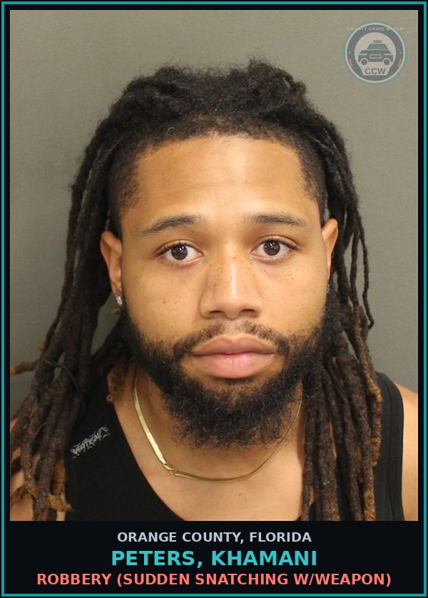 Booking mugshot of PETERS, KHAMANI in Orange County