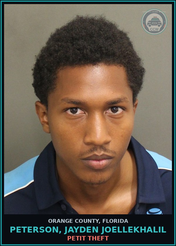 Booking mugshot of PETERSON, JAYDEN JOELLEKHALIL in Orange County