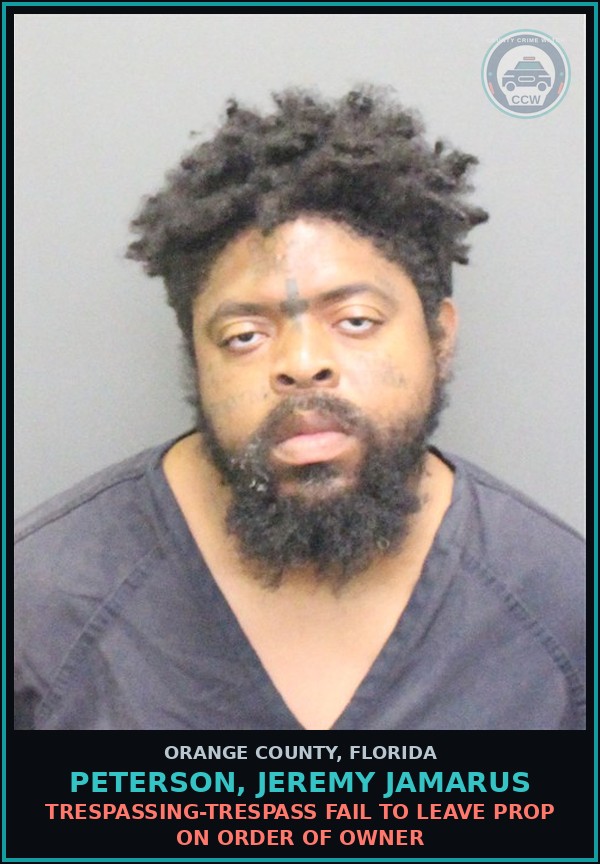 Booking mugshot of PETERSON, JEREMY JAMARUS in Orange County