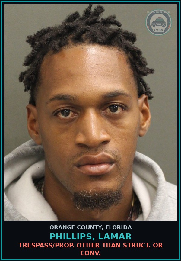 Booking mugshot of PHILLIPS, LAMAR in Orange County