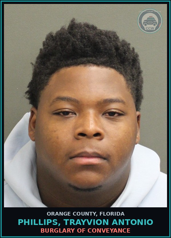 Booking mugshot of PHILLIPS, TRAYVION ANTONIO in Orange County