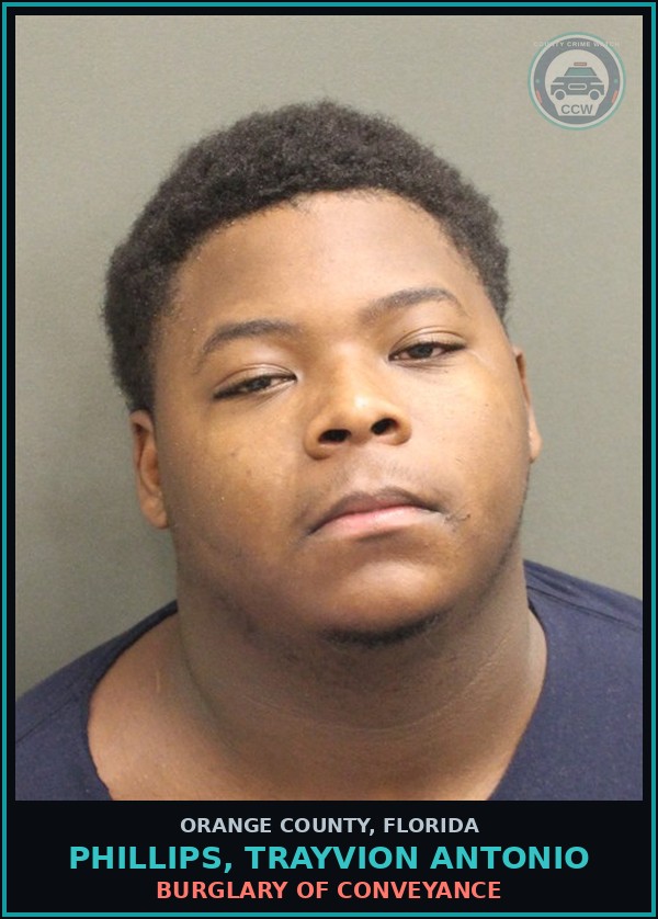 Booking mugshot of PHILLIPS, TRAYVION ANTONIO in Orange County