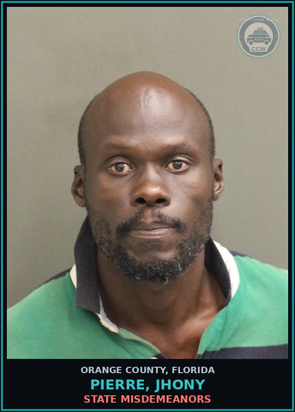 Booking mugshot of PIERRE, JHONY in Orange County