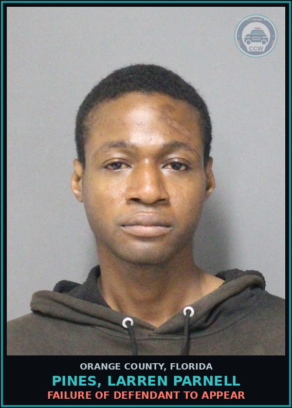 Booking mugshot of PINES, LARREN PARNELL in Orange County
