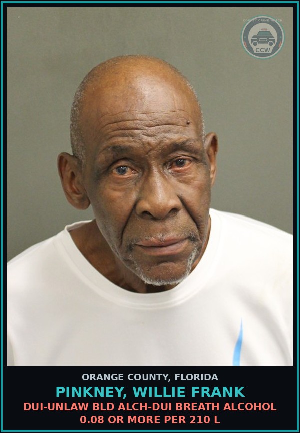 Booking mugshot of PINKNEY, WILLIE FRANK in Orange County