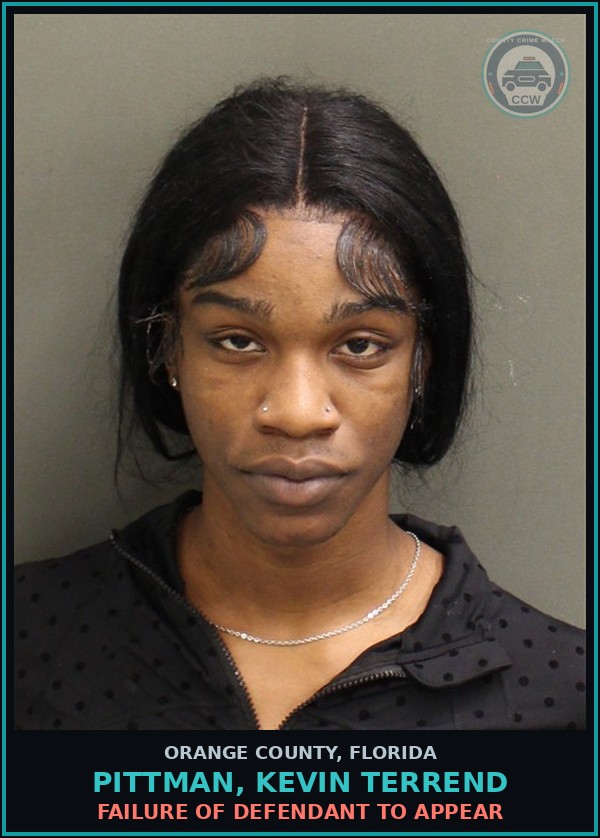 Booking mugshot of PITTMAN, KEVIN TERREND in Orange County