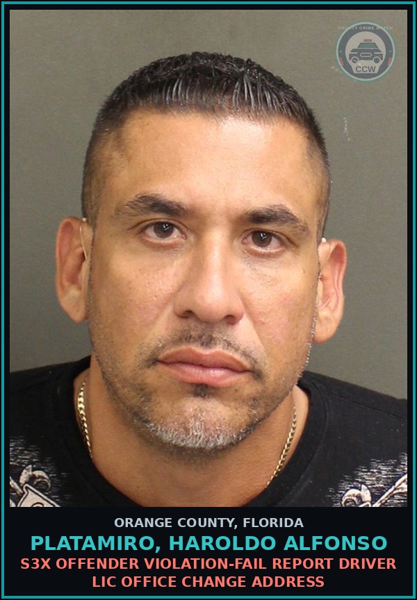 Booking mugshot of PLATAMIRO, HAROLDO ALFONSO in Orange County