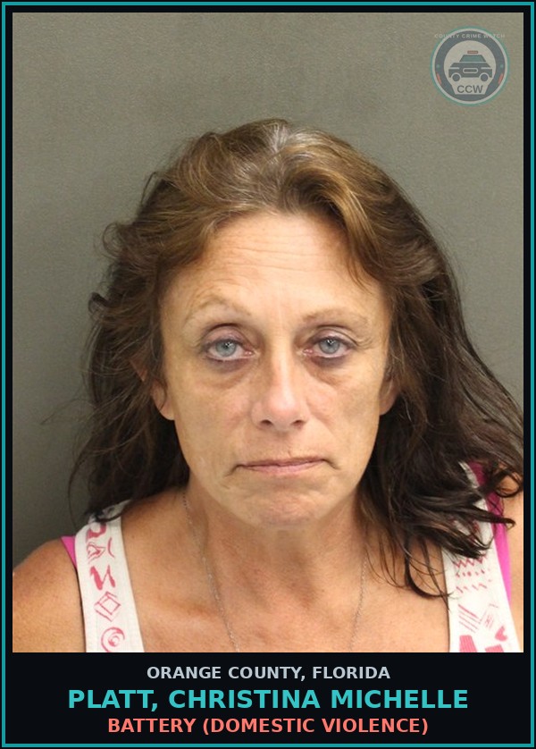Booking mugshot of PLATT, CHRISTINA MICHELLE in Orange County