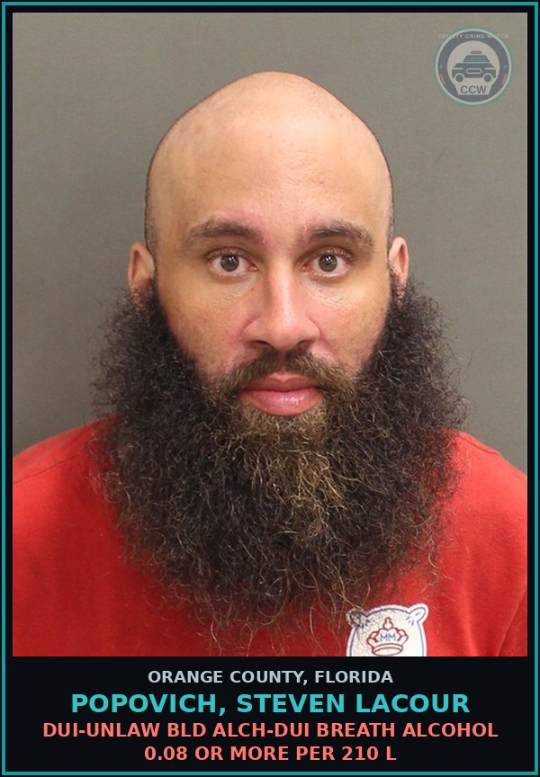 Booking mugshot of POPOVICH, STEVEN LACOUR in Orange County