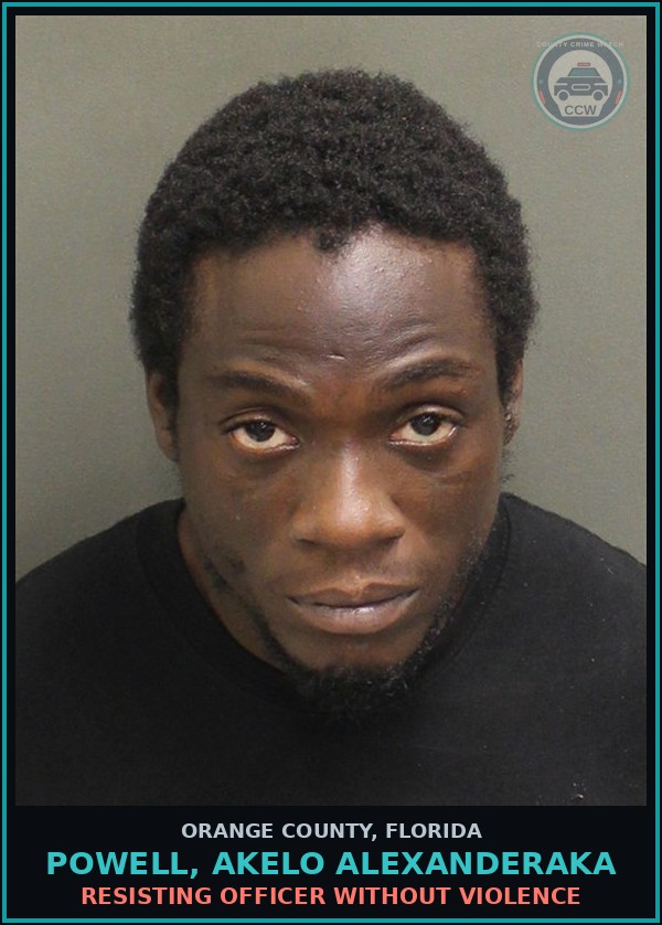 Booking mugshot of POWELL, AKELO ALEXANDERAKA in Orange County