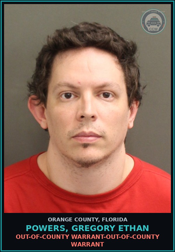 Booking mugshot of POWERS, GREGORY ETHAN in Orange County