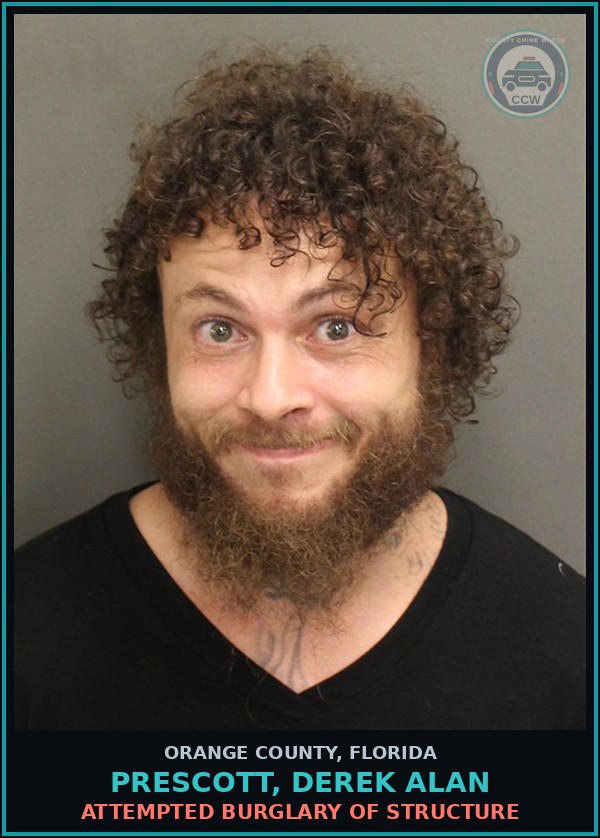 Booking mugshot of PRESCOTT, DEREK ALAN in Orange County