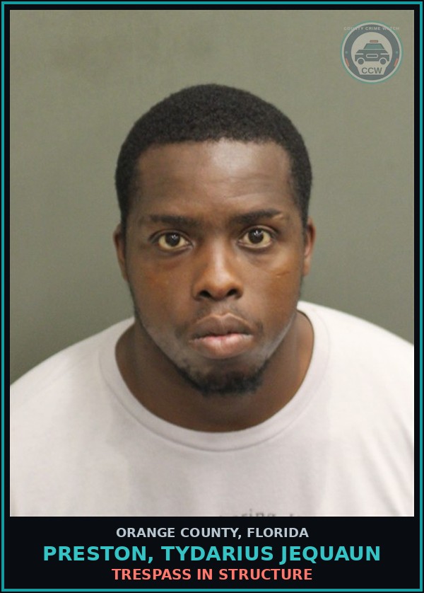 Booking mugshot of PRESTON, TYDARIUS JEQUAUN in Orange County