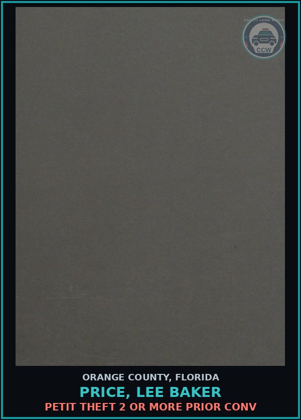Booking mugshot of PRICE, LEE BAKER in Orange County