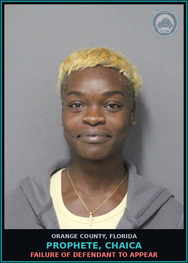 Booking mugshot of PROPHETE, CHAICA in Orange County