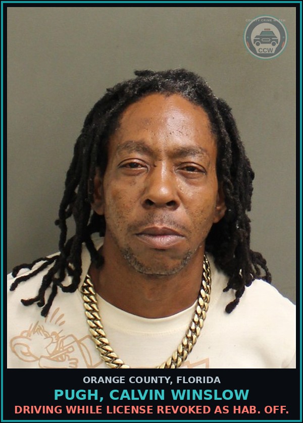 Booking mugshot of PUGH, CALVIN WINSLOW in Orange County