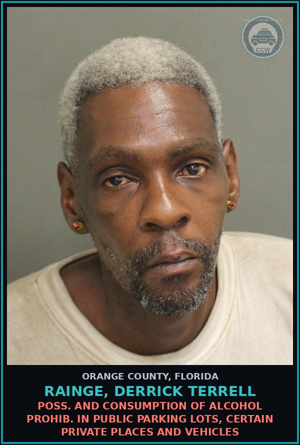 Booking mugshot of RAINGE, DERRICK TERRELL in Orange County