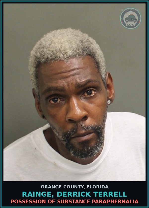 Booking mugshot of RAINGE, DERRICK TERRELL in Orange County