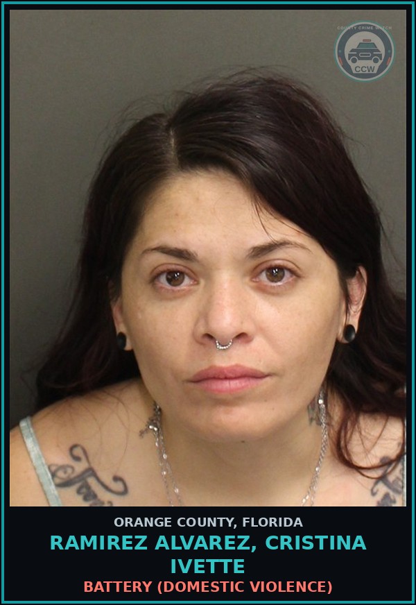 Booking mugshot of RAMIREZ ALVAREZ, CRISTINA IVETTE in Orange County
