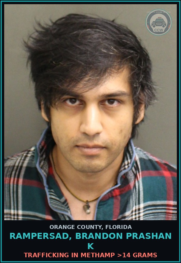 Booking mugshot of RAMPERSAD, BRANDON PRASHAN K in Orange County