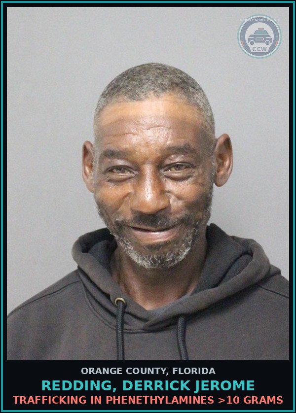 Booking mugshot of REDDING, DERRICK JEROME in Orange County
