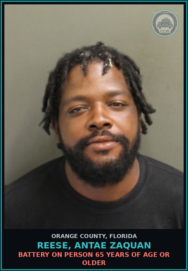 Booking mugshot of REESE, ANTAE ZAQUAN in Orange County