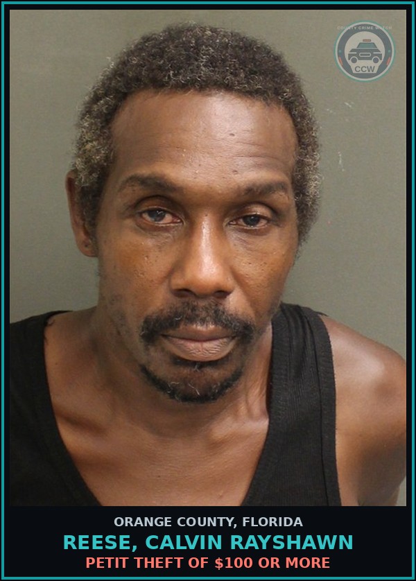 Booking mugshot of REESE, CALVIN RAYSHAWN in Orange County