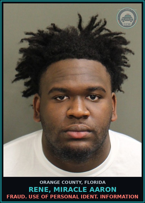 Booking mugshot of RENE, MIRACLE AARON in Orange County