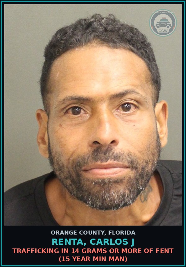 Booking mugshot of RENTA, CARLOS J in Orange County
