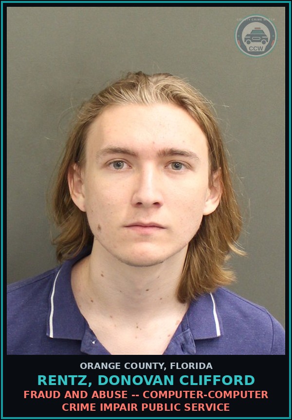 Booking mugshot of RENTZ, DONOVAN CLIFFORD in Orange County