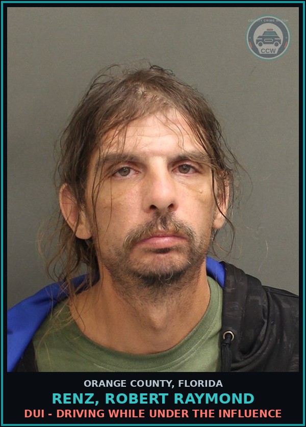 Booking mugshot of RENZ, ROBERT RAYMOND in Orange County