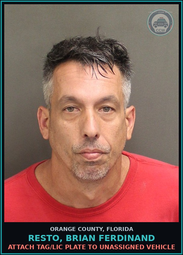 Booking mugshot of RESTO, BRIAN FERDINAND in Orange County