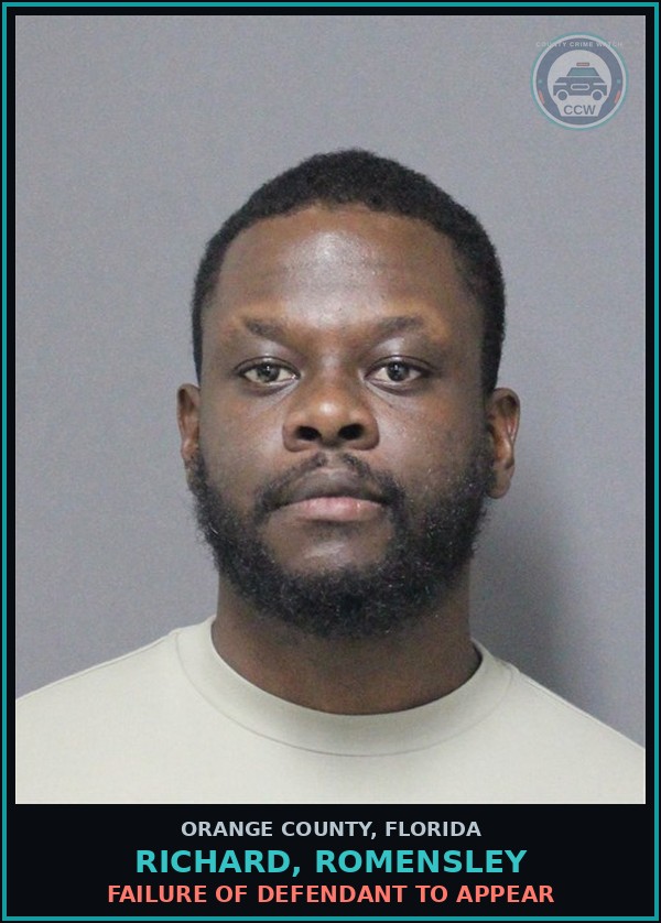Booking mugshot of RICHARD, ROMENSLEY in Orange County